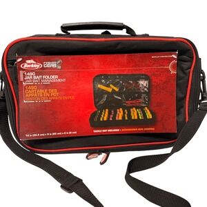 Berkley Fishin Gear 1490 Jar Bait Folder Tackle Bag Black Red PowerBait Storage